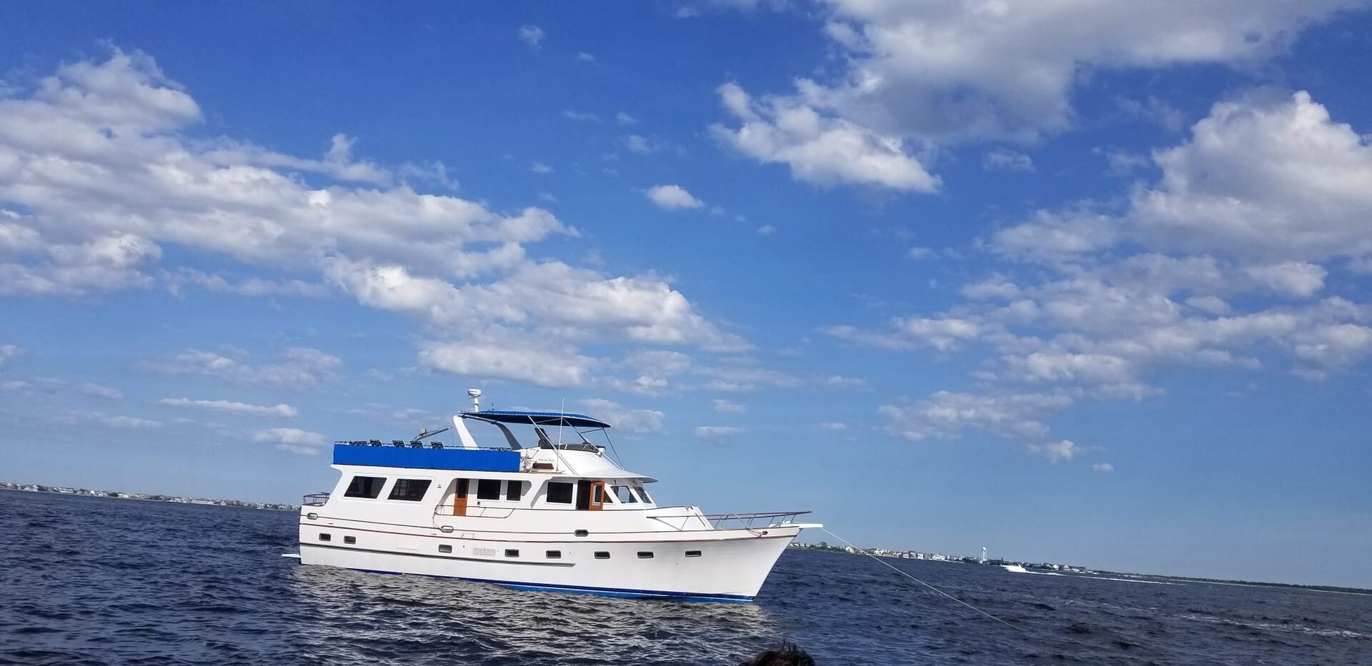 The yacht on the water off Toms River